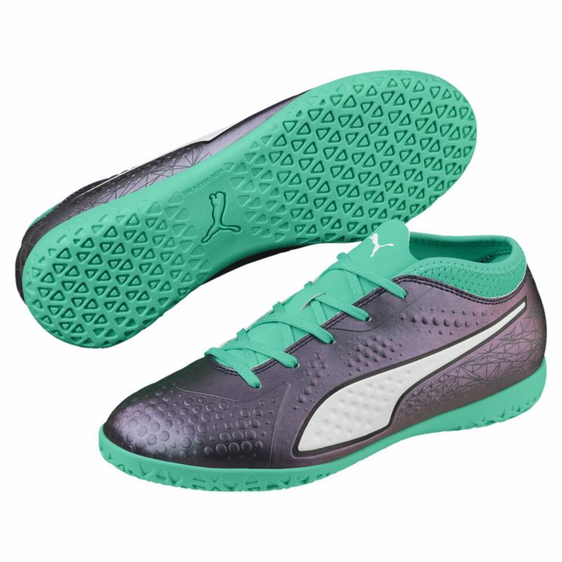 Chaussure de Foot Puma One 4 Illuminate Synthetic It Fille Vert/Blanche/Noir Soldes 302WLSHC